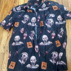 Evil dead 2 middle of beyond button up shirt sold out on site